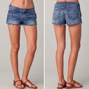 J BRAND Vintage Star frayed hem cut off denim shorts size 27